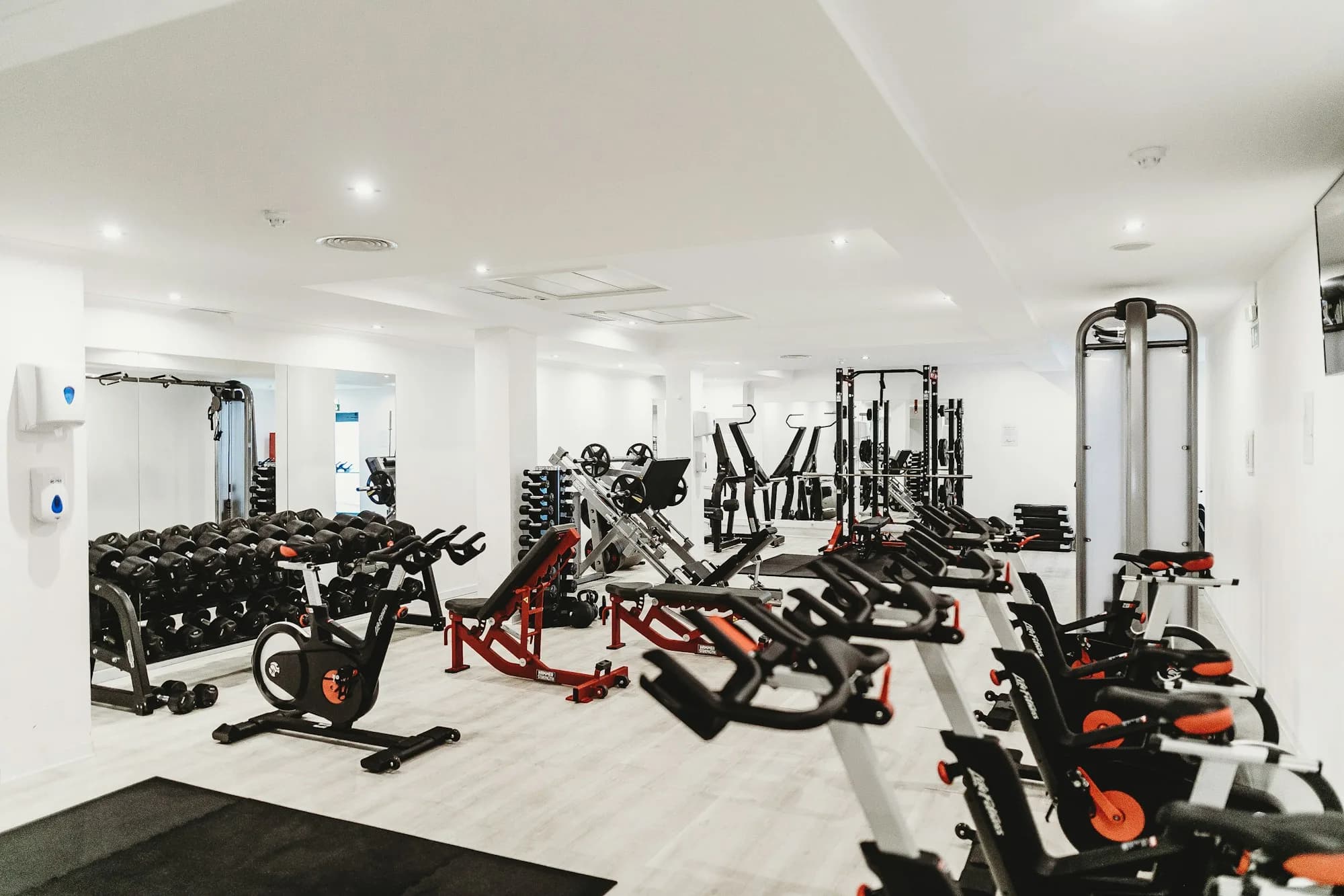 Modern gym interior with strength and cardio equipment